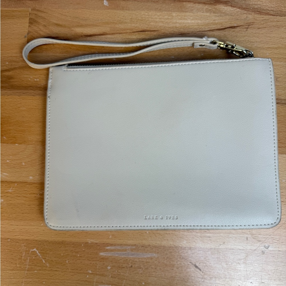 Lark & Ives Bone Vegan Leather Wristlet